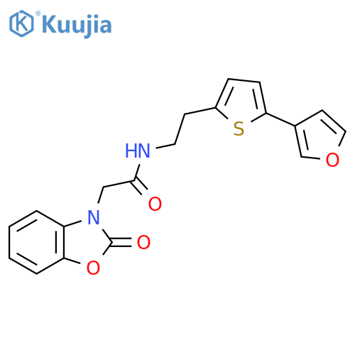 N-{2-5-(furan-3-yl)thiophen-2-ylethyl}-2-(2-oxo-2,3-dihydro-1,3-benzoxazol-3-yl)acetamide structure
