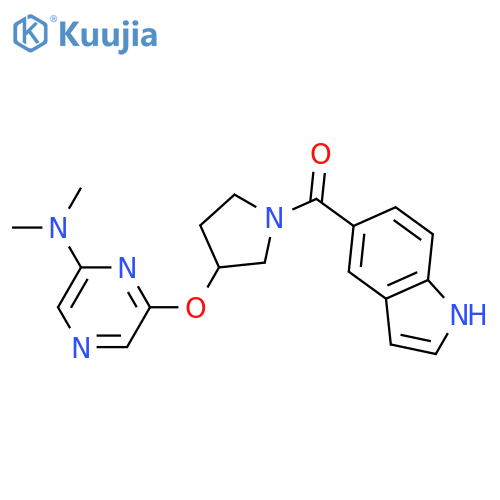6-{[1-(1H-indole-5-carbonyl)pyrrolidin-3-yl]oxy}-N,N-dimethylpyrazin-2-amine structure