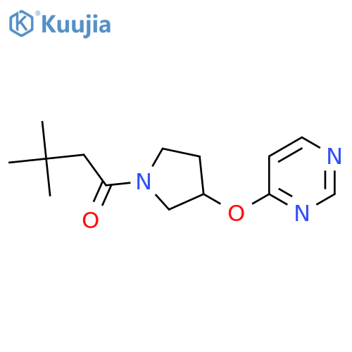3,3-Dimethyl-1-(3-(pyrimidin-4-yloxy)pyrrolidin-1-yl)butan-1-one structure