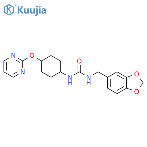 3-[(2H-1,3-benzodioxol-5-yl)methyl]-1-[(1r,4r)-4-(pyrimidin-2-yloxy)cyclohexyl]urea structure