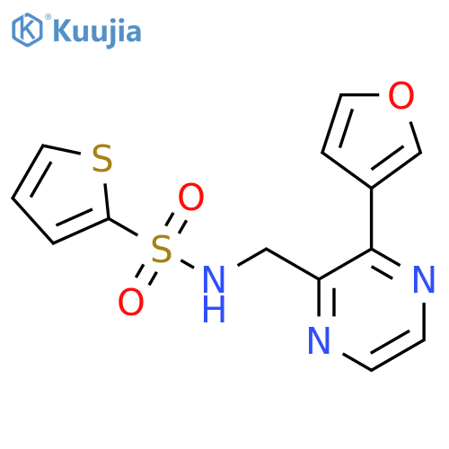 N-{3-(furan-3-yl)pyrazin-2-ylmethyl}thiophene-2-sulfonamide structure