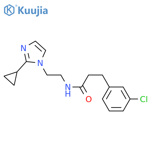 3-(3-chlorophenyl)-N-[2-(2-cyclopropyl-1H-imidazol-1-yl)ethyl]propanamide structure
