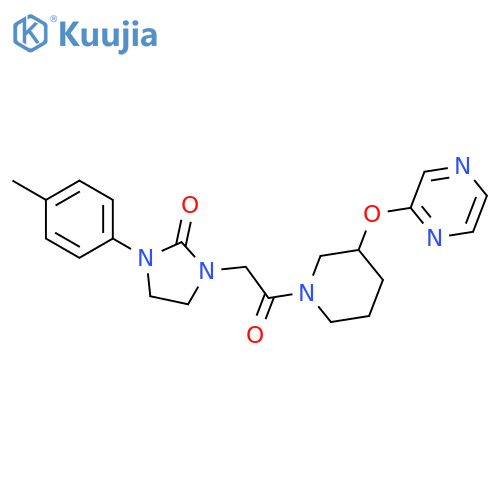 1-(4-methylphenyl)-3-{2-oxo-2-[3-(pyrazin-2-yloxy)piperidin-1-yl]ethyl}imidazolidin-2-one structure