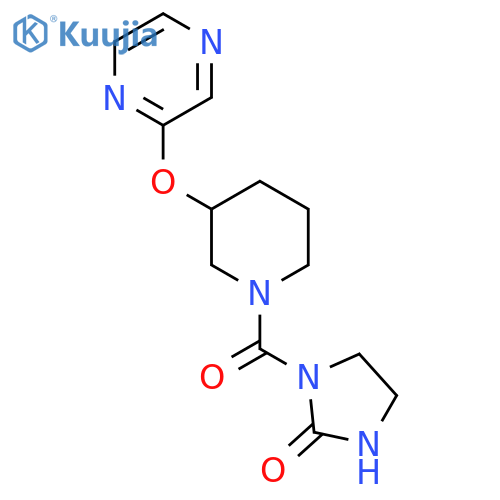 1-[3-(pyrazin-2-yloxy)piperidine-1-carbonyl]imidazolidin-2-one structure
