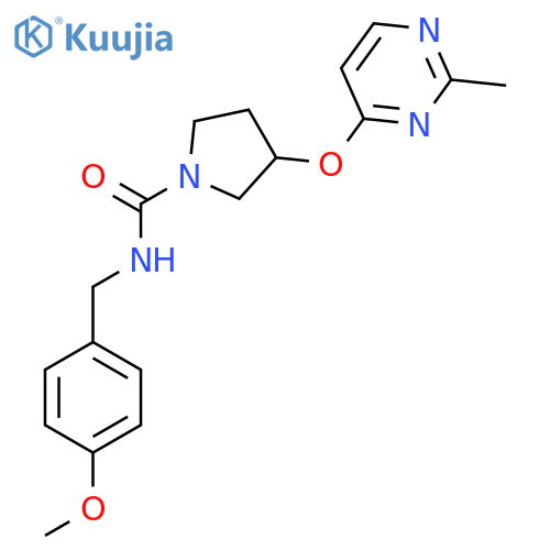 N-[(4-methoxyphenyl)methyl]-3-[(2-methylpyrimidin-4-yl)oxy]pyrrolidine-1-carboxamide structure