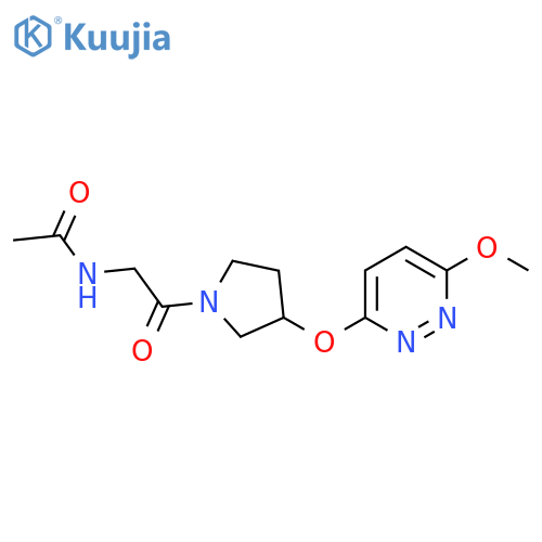 N-(2-{3-[(6-methoxypyridazin-3-yl)oxy]pyrrolidin-1-yl}-2-oxoethyl)acetamide structure