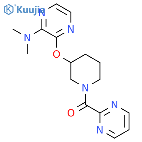 N,N-dimethyl-3-{[1-(pyrimidine-2-carbonyl)piperidin-3-yl]oxy}pyrazin-2-amine structure