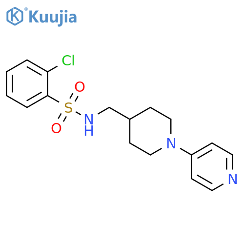 2-chloro-N-{[1-(pyridin-4-yl)piperidin-4-yl]methyl}benzene-1-sulfonamide structure