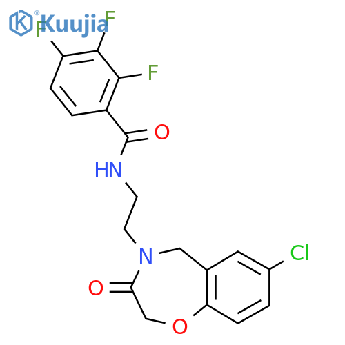 N-2-(7-chloro-3-oxo-2,3,4,5-tetrahydro-1,4-benzoxazepin-4-yl)ethyl-2,3,4-trifluorobenzamide structure