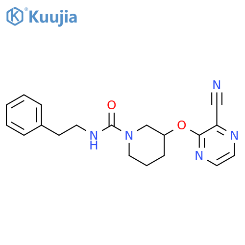 3-[(3-cyanopyrazin-2-yl)oxy]-N-(2-phenylethyl)piperidine-1-carboxamide structure