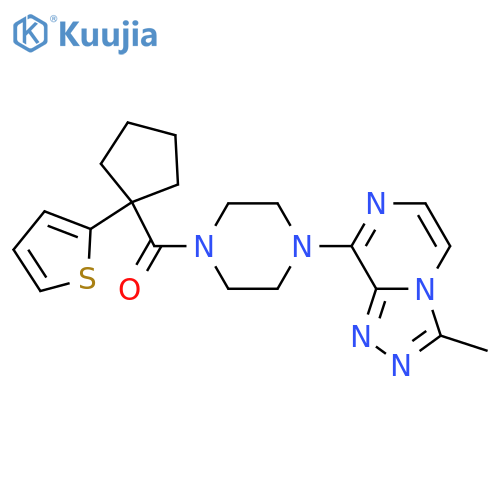 1-{3-methyl-[1,2,4]triazolo[4,3-a]pyrazin-8-yl}-4-[1-(thiophen-2-yl)cyclopentanecarbonyl]piperazine structure
