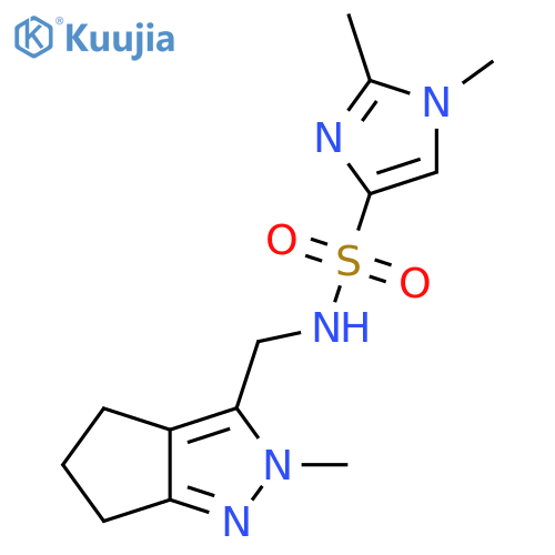 1,2-dimethyl-N-({2-methyl-2H,4H,5H,6H-cyclopenta[c]pyrazol-3-yl}methyl)-1H-imidazole-4-sulfonamide structure