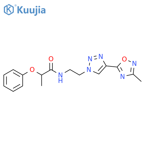 N-{2-[4-(3-methyl-1,2,4-oxadiazol-5-yl)-1H-1,2,3-triazol-1-yl]ethyl}-2-phenoxypropanamide structure