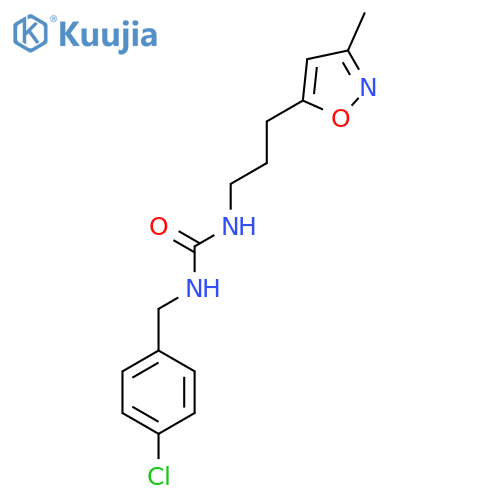 1-(4-chlorophenyl)methyl-3-3-(3-methyl-1,2-oxazol-5-yl)propylurea structure