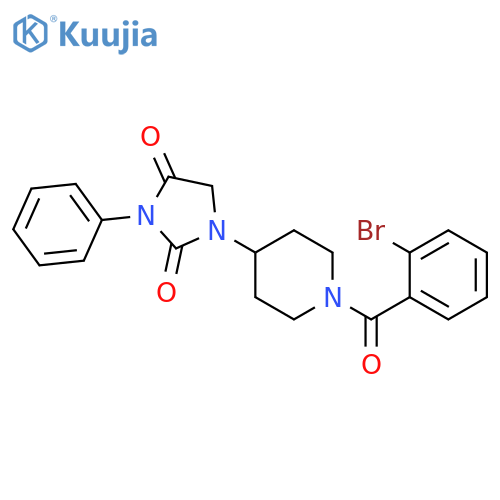 1-[1-(2-bromobenzoyl)piperidin-4-yl]-3-phenylimidazolidine-2,4-dione structure