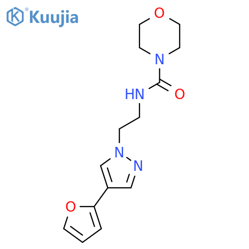 N-{2-[4-(furan-2-yl)-1H-pyrazol-1-yl]ethyl}morpholine-4-carboxamide structure