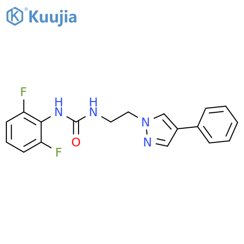 1-(2,6-difluorophenyl)-3-2-(4-phenyl-1H-pyrazol-1-yl)ethylurea structure