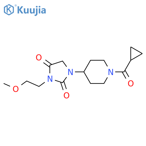 1-(1-cyclopropanecarbonylpiperidin-4-yl)-3-(2-methoxyethyl)imidazolidine-2,4-dione structure