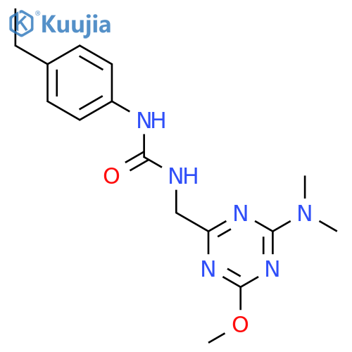3-{4-(dimethylamino)-6-methoxy-1,3,5-triazin-2-ylmethyl}-1-(4-ethylphenyl)urea structure