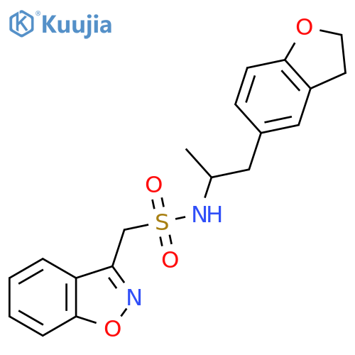 1-(1,2-benzoxazol-3-yl)-N-1-(2,3-dihydro-1-benzofuran-5-yl)propan-2-ylmethanesulfonamide structure