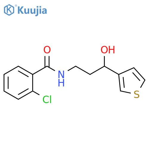 2-chloro-N-[3-hydroxy-3-(thiophen-3-yl)propyl]benzamide structure