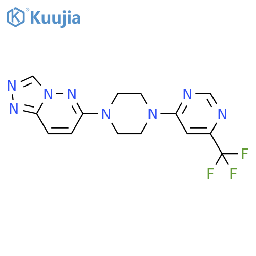 4-(4-{[1,2,4]Triazolo[4,3-b]pyridazin-6-yl}piperazin-1-yl)-6-(trifluoromethyl)pyrimidine structure
