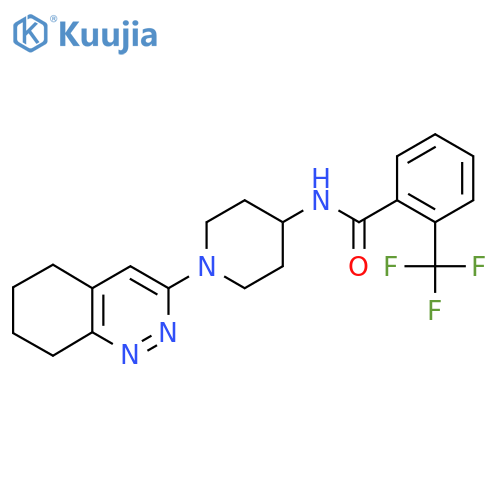 N-[1-(5,6,7,8-tetrahydrocinnolin-3-yl)piperidin-4-yl]-2-(trifluoromethyl)benzamide structure