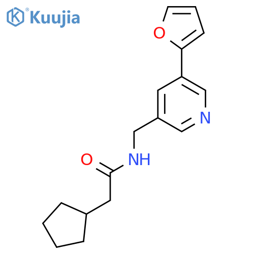 2-cyclopentyl-N-{5-(furan-2-yl)pyridin-3-ylmethyl}acetamide structure