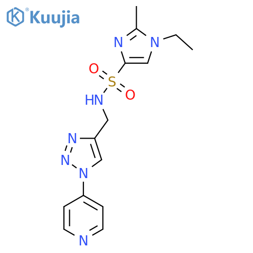 1-ethyl-2-methyl-N-{1-(pyridin-4-yl)-1H-1,2,3-triazol-4-ylmethyl}-1H-imidazole-4-sulfonamide structure