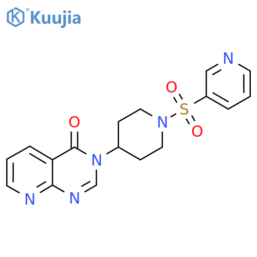 3-1-(pyridine-3-sulfonyl)piperidin-4-yl-3H,4H-pyrido2,3-dpyrimidin-4-one structure