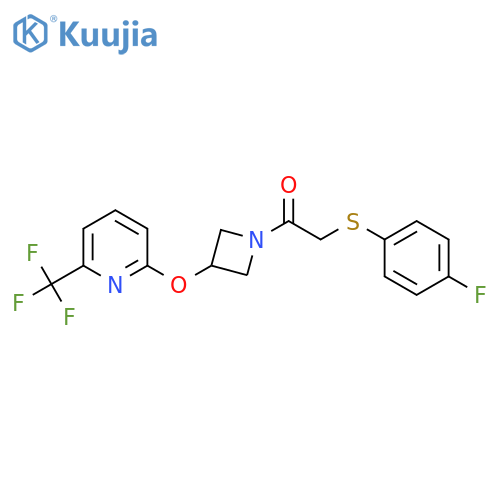 2-[(4-fluorophenyl)sulfanyl]-1-(3-{[6-(trifluoromethyl)pyridin-2-yl]oxy}azetidin-1-yl)ethan-1-one structure