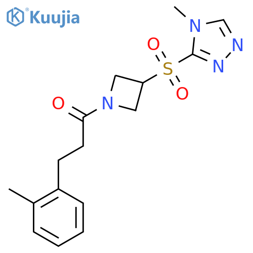 1-(3-((4-methyl-4H-1,2,4-triazol-3-yl)sulfonyl)azetidin-1-yl)-3-(o-tolyl)propan-1-one structure