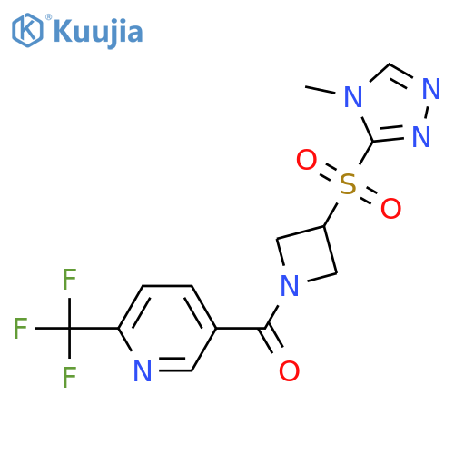 [3-[(4-methyl-1,2,4-triazol-3-yl)sulfonyl]azetidin-1-yl]-[6-(trifluoromethyl)pyridin-3-yl]methanone structure