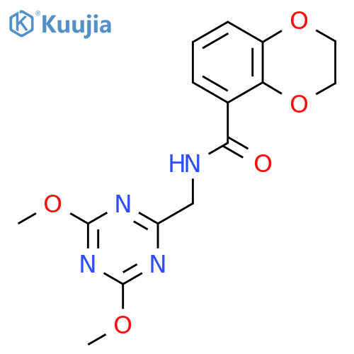 N-(4,6-dimethoxy-1,3,5-triazin-2-yl)methyl-2,3-dihydro-1,4-benzodioxine-5-carboxamide structure