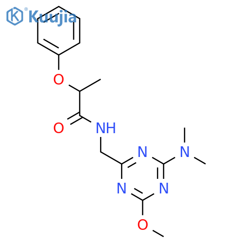 N-{4-(dimethylamino)-6-methoxy-1,3,5-triazin-2-ylmethyl}-2-phenoxypropanamide structure