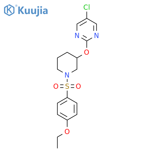 5-chloro-2-{1-(4-ethoxybenzenesulfonyl)piperidin-3-yloxy}pyrimidine structure