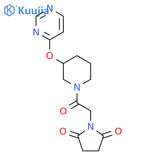 1-{2-oxo-2-[3-(pyrimidin-4-yloxy)piperidin-1-yl]ethyl}pyrrolidine-2,5-dione structure