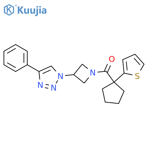 [3-(4-phenyltriazol-1-yl)azetidin-1-yl]-(1-thiophen-2-ylcyclopentyl)methanone structure