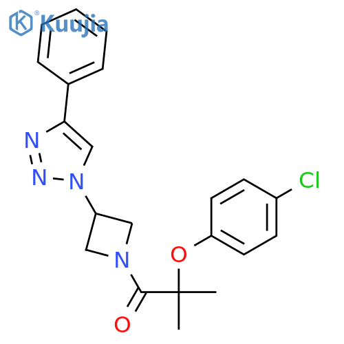 2-(4-chlorophenoxy)-2-methyl-1-[3-(4-phenyltriazol-1-yl)azetidin-1-yl]propan-1-one structure