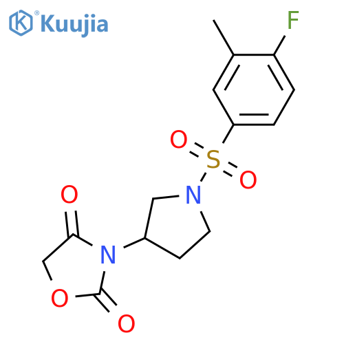 3-[1-(4-fluoro-3-methylphenyl)sulfonylpyrrolidin-3-yl]-1,3-oxazolidine-2,4-dione structure