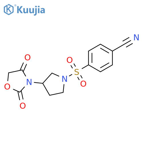 4-[3-(2,4-dioxo-1,3-oxazolidin-3-yl)pyrrolidin-1-yl]sulfonylbenzonitrile structure