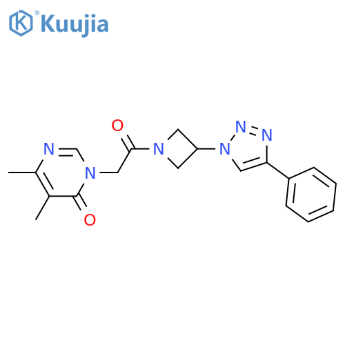 5,6-dimethyl-3-[2-oxo-2-[3-(4-phenyltriazol-1-yl)azetidin-1-yl]ethyl]pyrimidin-4-one structure