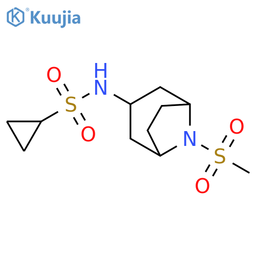N-(8-methylsulfonyl-8-azabicyclo[3.2.1]octan-3-yl)cyclopropanesulfonamide structure