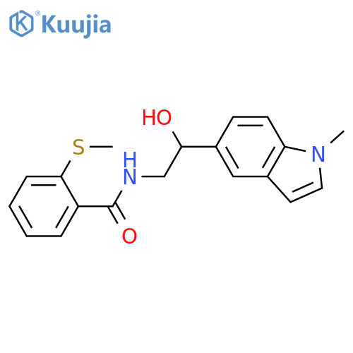 N-[2-hydroxy-2-(1-methyl-1H-indol-5-yl)ethyl]-2-(methylsulfanyl)benzamide structure