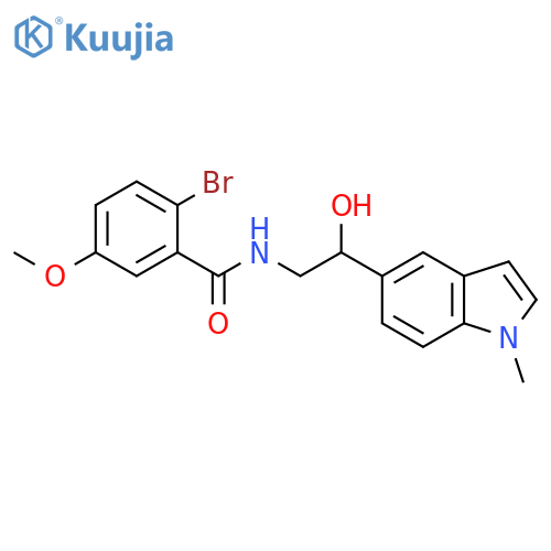 2-bromo-N-[2-hydroxy-2-(1-methyl-1H-indol-5-yl)ethyl]-5-methoxybenzamide structure
