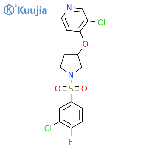 3-Chloro-4-((1-((3-chloro-4-fluorophenyl)sulfonyl)pyrrolidin-3-yl)oxy)pyridine structure