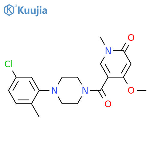 5-[4-(5-chloro-2-methylphenyl)piperazine-1-carbonyl]-4-methoxy-1-methylpyridin-2-one structure