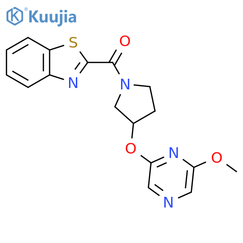 2-{3-[(6-methoxypyrazin-2-yl)oxy]pyrrolidine-1-carbonyl}-1,3-benzothiazole structure