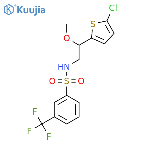 N-[2-(5-chlorothiophen-2-yl)-2-methoxyethyl]-3-(trifluoromethyl)benzene-1-sulfonamide structure