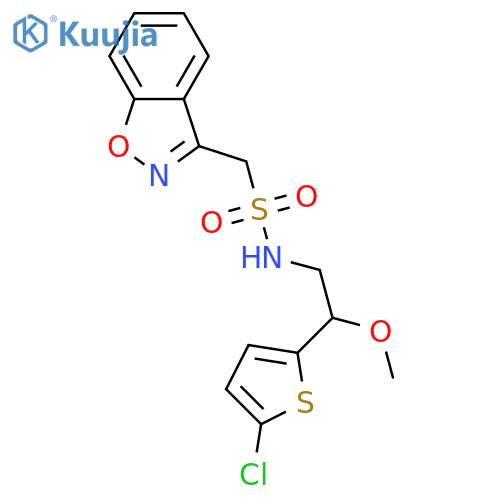 1-(1,2-benzoxazol-3-yl)-N-[2-(5-chlorothiophen-2-yl)-2-methoxyethyl]methanesulfonamide structure